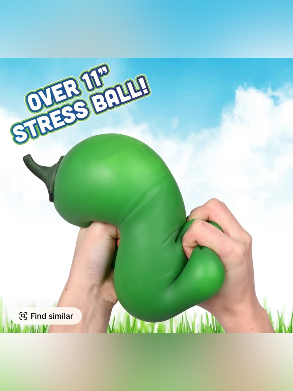 Green Giant Chili Pepper Stress Ball - Squishy Hand Toy